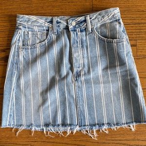 Jean Mini Skirt. Railroad Stripe.